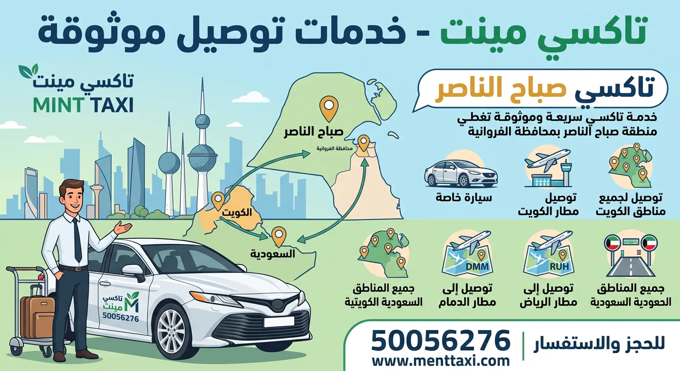 تاكسي صباح الناصر لخدمات التوصيل السريع والنقل الخاص في الكويت